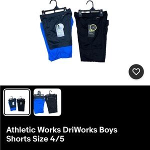 Athletic Works Boys' Black and Blue Shorts Set